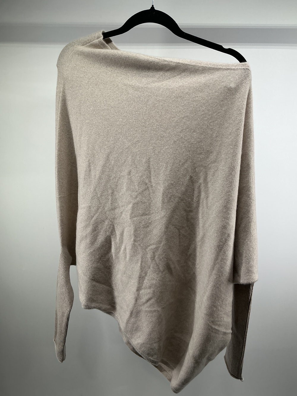 100% Mongolian Cashmere Asymmetric Draped Sweater
